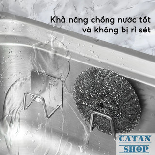 Móc Dán Tường Chữ A Inox Chống Gỉ Sét Treo Miếng Chùi Nồi, Bọt Biển, Vá Muỗng Tiện Lợi-GD950-MocChuA