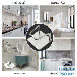 Móc Dán Tường Chữ A Inox Chống Gỉ Sét Treo Miếng Chùi Nồi, Bọt Biển, Vá Muỗng Tiện Lợi-GD950-MocChuA