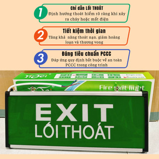 {Có kiểm định}Đèn Exit Thoát Hiểm 2 mặt kính, Đèn chỉ đẫn thoát hiểm,mất điện đèn sáng thêm 1-2H