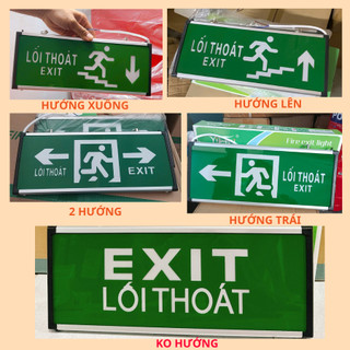 {Có kiểm định}Đèn Exit Thoát Hiểm 2 mặt kính, Đèn chỉ đẫn thoát hiểm,mất điện đèn sáng thêm 1-2H