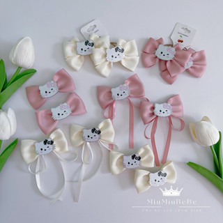 Set 2 kẹp nơ gắn charm hello kitty xinh yêu cho bé