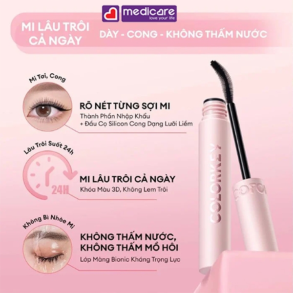 Mascara chuốt mi COLORKEY cong dài, dày mi 4.5g