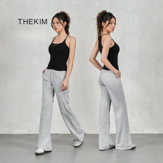 THEKIM Quần dài nỉ cotton cạp cao ống loe , phối đường line chìm nâng V3 thon gọn chân B249
