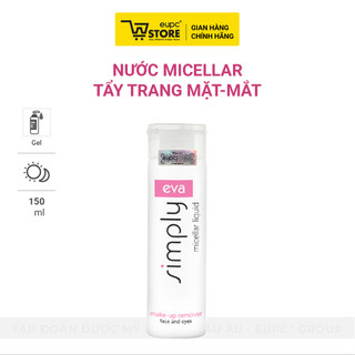 Nước Micellar tẩy trang Mặt-Mắt Không Cồn, An Toàn Cho Mắt Và Không Cần Rửa Lại Bằng Nước Eva Simply 200ml