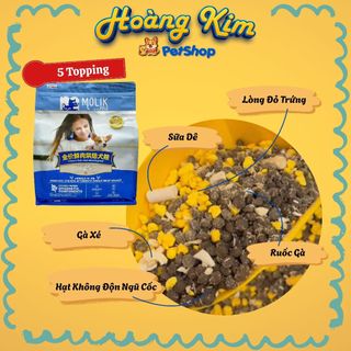 Hạt cho chó 6kg MOLIK hạt mix topping thịt sấy, sữa dê, 15 ngày hỗ trợ tiêu hóa, chó kén ăn