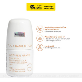 Lăn Khử Mùi Kiểm Soát Mồ Hôi Ziaja Natural Care 60ml Không Cồn, Không Để Lại Vệt Trên Áo EUPC STORE