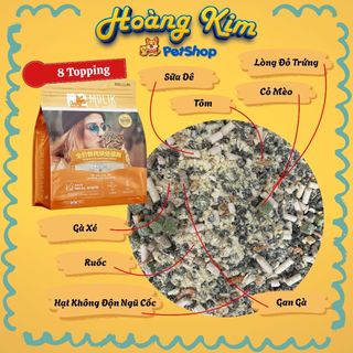 Thức ăn cho mèo (1kg chiết) MOLIK-Hạt mix topping sữa dê,Protein cao,bổ sung men lợi khuẩn (KÈM QUÀ)