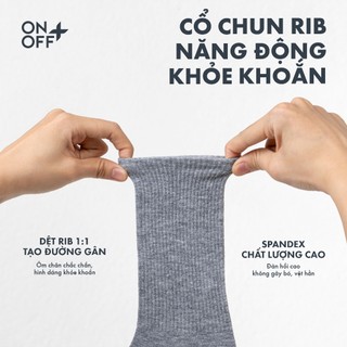 Hộp combo 5 đôi tất nữ cổ cao cotton ESSENTIAL kháng khuẩn khử mùi ONOFF - 16AR25A480