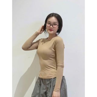 Áo Giữ Nhiệt Nữ Cổ Tròn Dài Tay Chất Liệu Cotton Lông Thỏ Mềm Mịn , Co Dãn 4 Chiều Gladimax T150