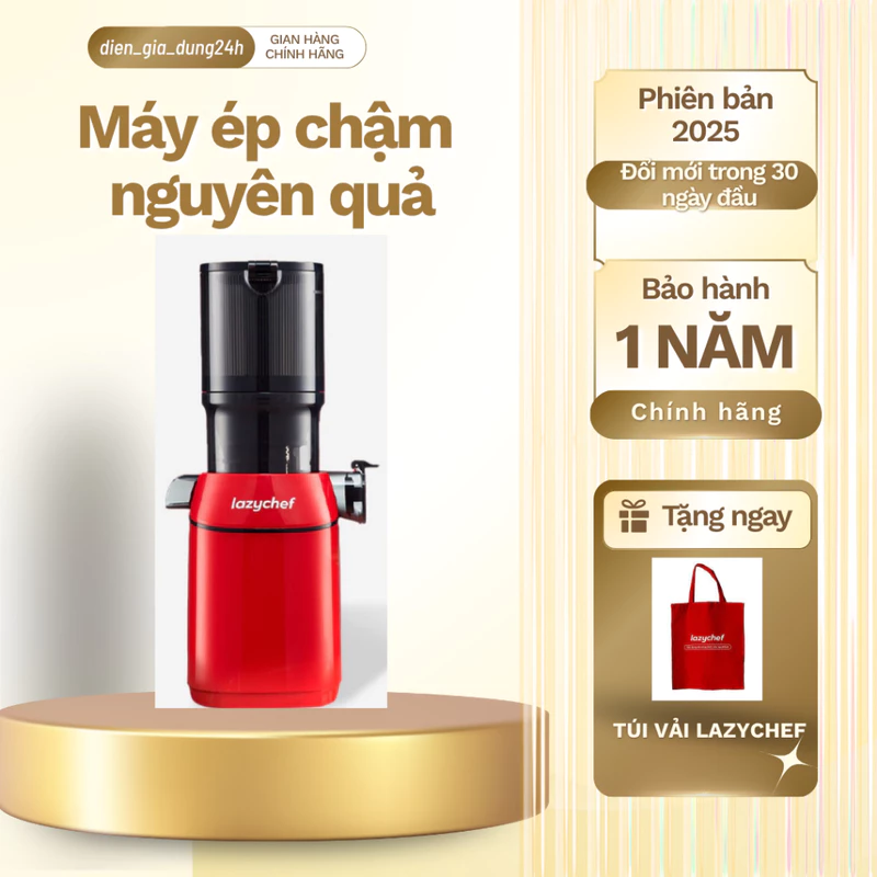 (Kèm Vắt Cam) Máy Ép Chậm Nguyên Quả 3S Lazychef LC04ME - Công Suất 200W, 700ML, 3 Chi Tiết Dễ Dàng Vệ Sinh. — ảnh 1