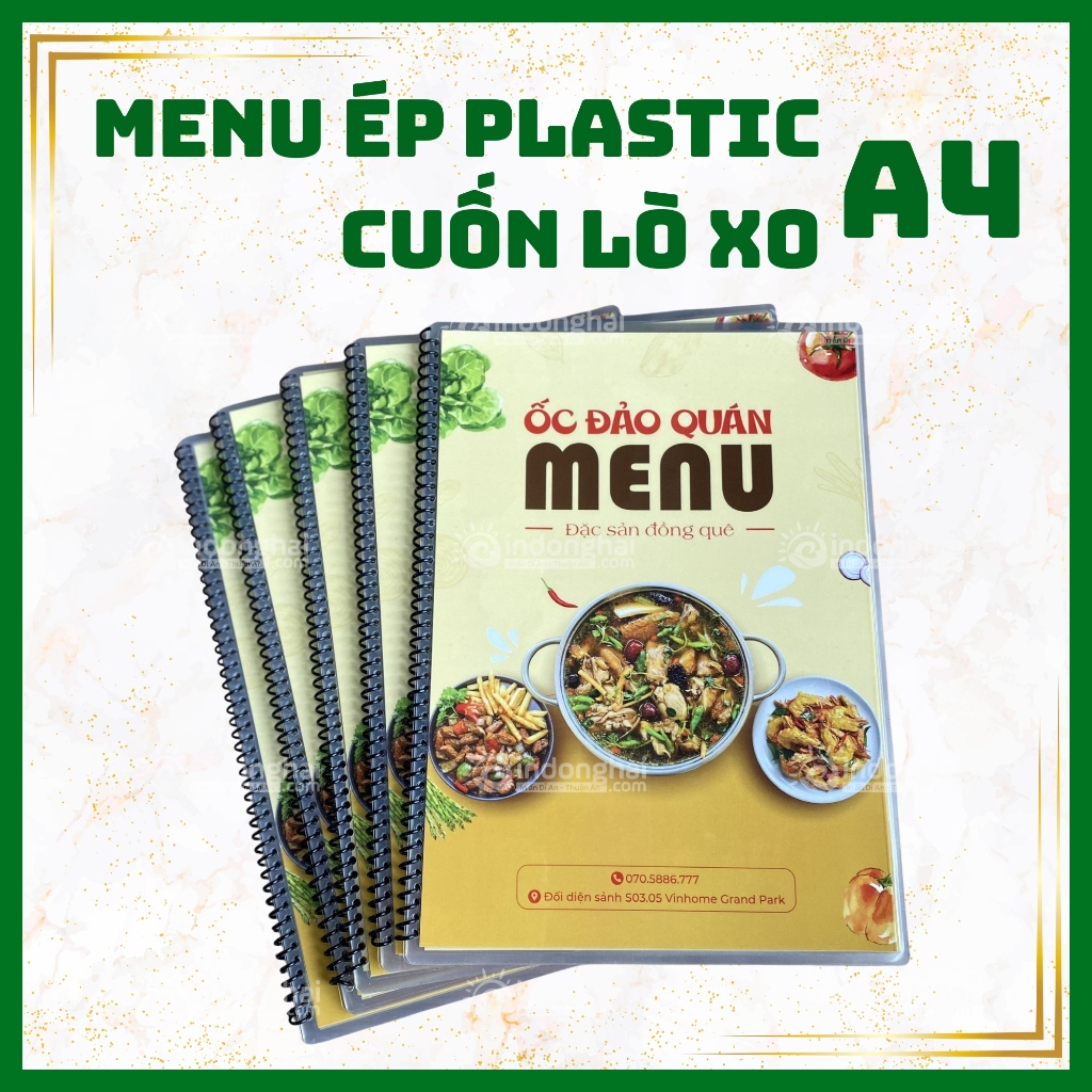 In menu ép Plastic A4 (Ép nhựa) - đóng lò xo thành cuốn - NHẬN IN ĐÃ CÓ ...