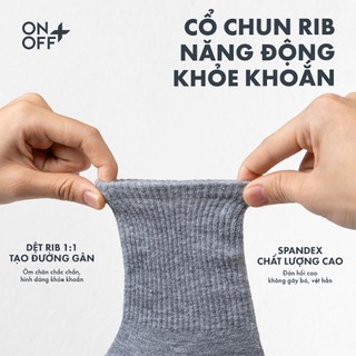 Hộp combo 5 đôi tất nữ cotton cổ trung ESSENTIAL kháng khuẩn khử mùi ONOFF - 16AQ25A479