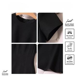 Đầm nữ đen xòe phong cách cổ điển LUST Váy nữ thiết kế thanh lịch chất liệu dày dặn tôn dáng TM27