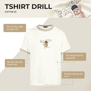[DEAL SIZE XXL] Áo thun cao cấp DRILL, BST FAMILY BEAR, chất liệu Cotton 2C đứng form, thoáng mát - POLOMANOR