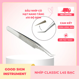[HÀNG MỚI VỀ] Nhíp nối mi Classic mũi nhám Nano - Nhíp tách mi cá heo - Dụng cụ nối mi chuyên dụng