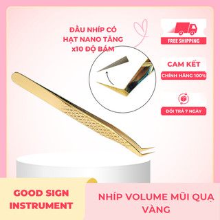 Nhíp nối mi chuyên dụng - Good Sign Instrument – Nhíp Classic Nano - Nhíp Volume - Màu Vàng