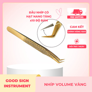 Nhíp nối mi chuyên dụng - Good Sign Instrument – Nhíp Classic Nano - Nhíp Volume - Màu Vàng