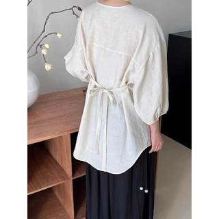 𝗫𝘂𝗹𝗶 𝗟𝗶𝗻𝗲𝗻 - |LY LINEN| - Áo Linen tay dài thắt nơ