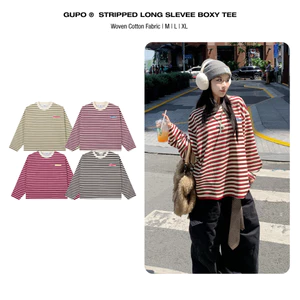 Áo Thun Sọc Tay Dài GUPO Striped Long Sleeve Boxy Tee Unisex Local Brand - ATSD2