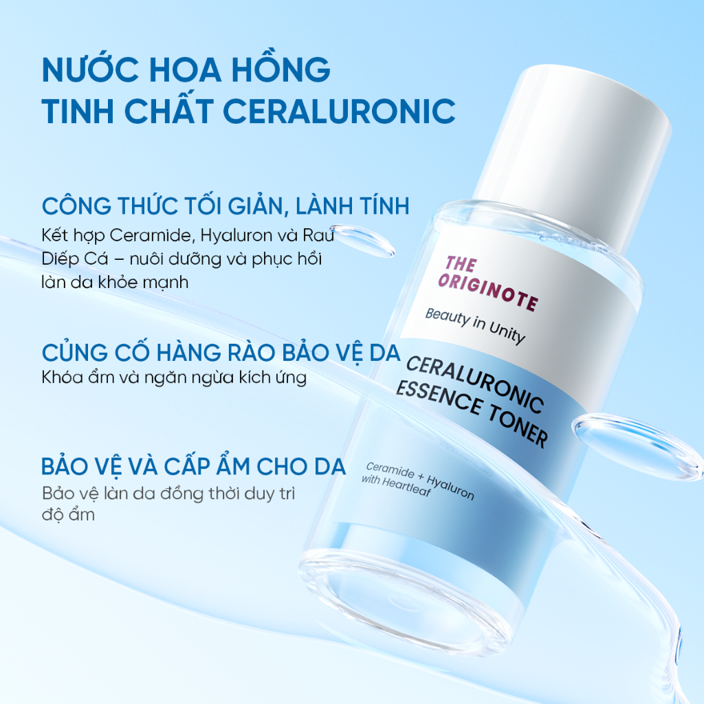 Nước hoa hồng phục hồi da The Originote Toner dưỡng ẩm duy trì độ đàn hồi giảm mẩn đỏ da nước cân bằng