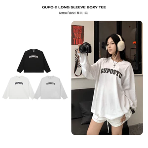 Áo Thun Tay Dài GUPO Long Sleeve Boxy Tee 100% Cotton Unisex Local Brand - ATD01