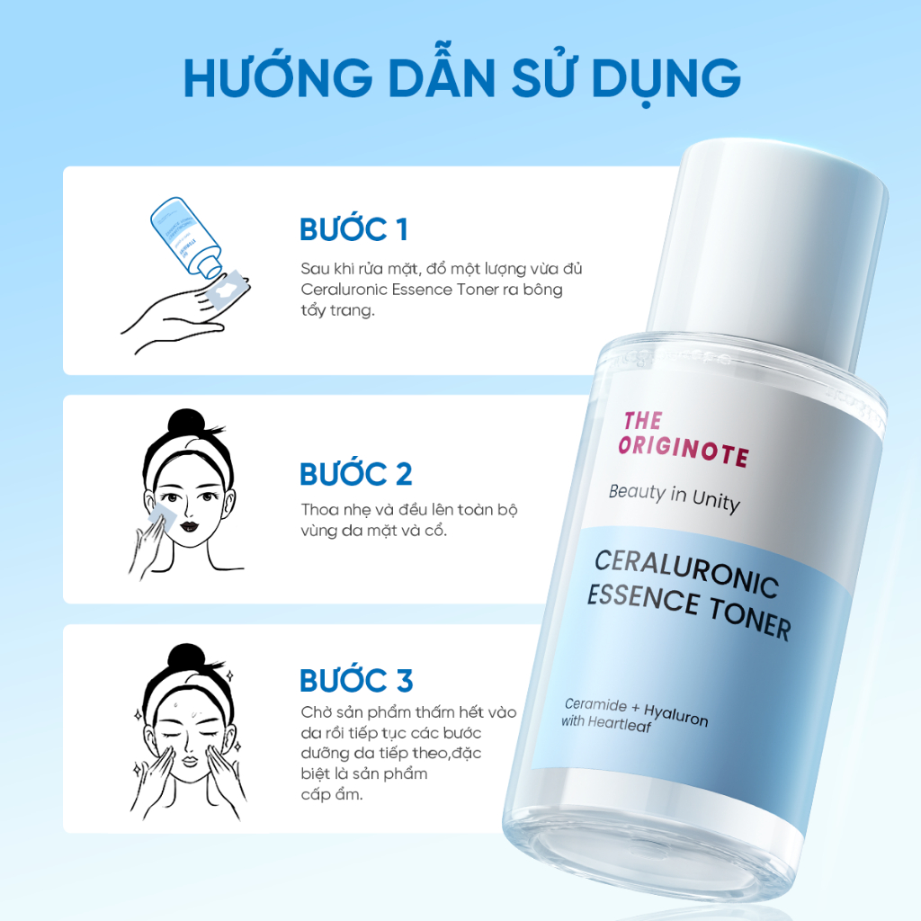 Nước hoa hồng phục hồi da The Originote Toner dưỡng ẩm duy trì độ đàn hồi giảm mẩn đỏ da nước cân bằng