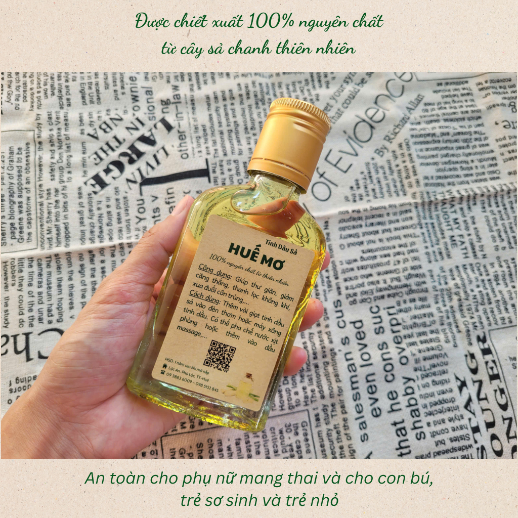 (QUÀ TẶNG) Tinh Dầu Sả Chanh HUẾ MƠ - 70ml