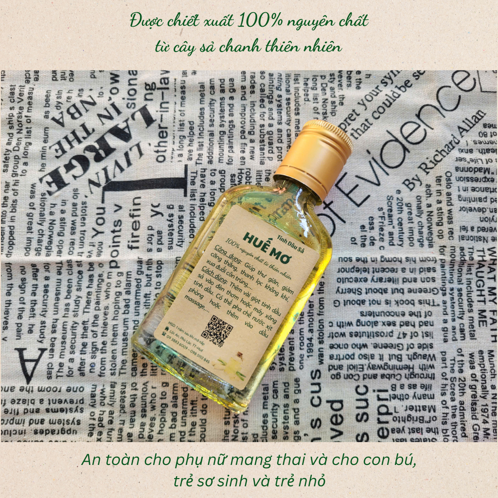 (QUÀ TẶNG) Tinh Dầu Sả Chanh HUẾ MƠ - 70ml