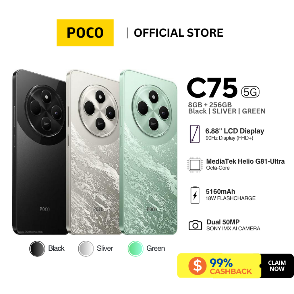 Điện Thoại XIAOMI POCO C75 (8GB+256GB) | Màn hình 6,88
