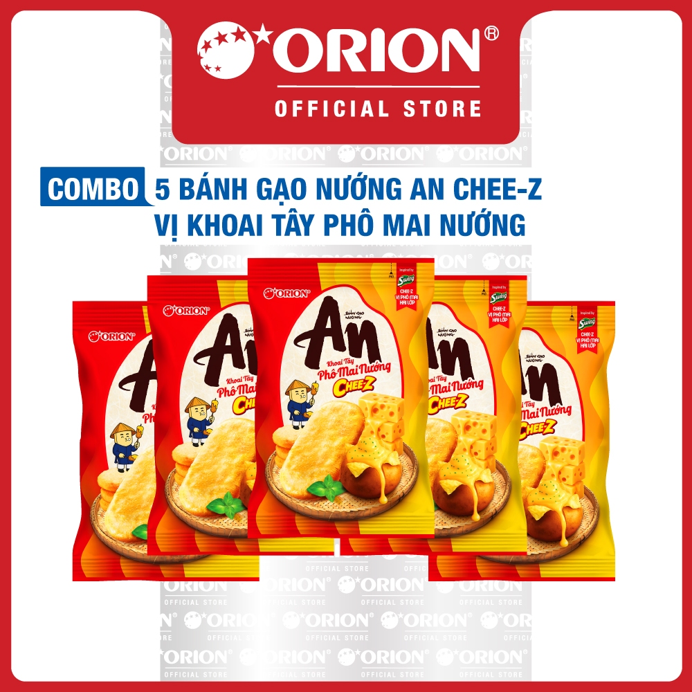 Combo 5 Túi Bánh Gạo Nướng An Chee-Z Vị Khoai Tây Phô Mai Nướng 104,2g/Túi