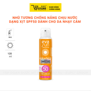 Nhũ Tương Chống Nắng Chịu Nước Dạng Xịt SPF50 Eva Sun 120ml Dành Cho Da Nhạy Cảm EUPC STORE