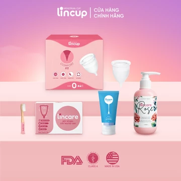 Combo cốc nguyệt san Lincup đi kèm bộ sản phẩm vệ sinh toàn diện cho cốc (150ml)