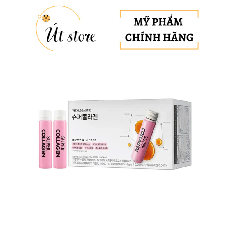 Nước uống Collagen VB Vital Beautie hộp 30 chai Hàn Quốc Chai 25ml, hộp 28 chai