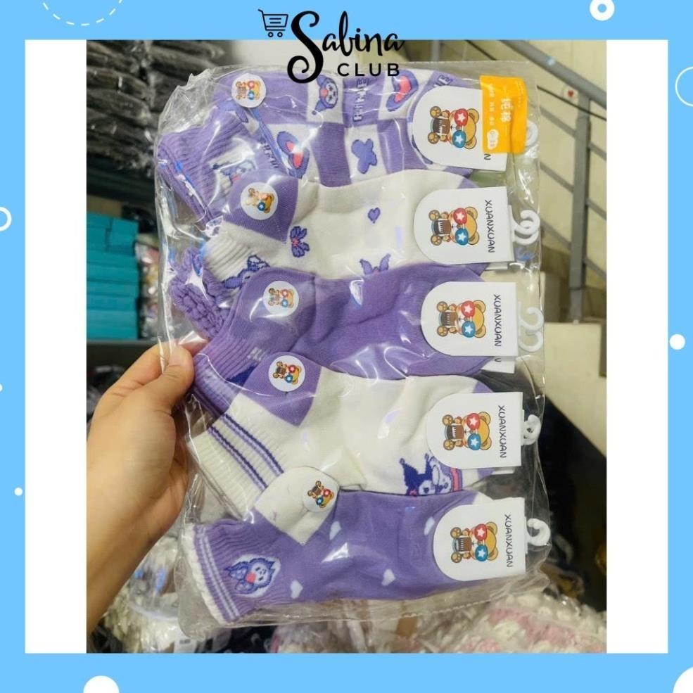 Set 5 đôi tất cotton Kuromi và MELODY sợi bông mềm mại thoáng khi khử mùi siêu dễ thương [FREESHIP]