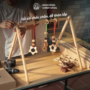Kệ Chữ A Cho Bé, Dễ Lắp,Gỗ Sồi, Nhiều Mẫu, Điều Chỉnh Cao Thấp, Phát Triển Giác Quan, Khắc Tên