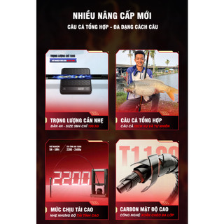 Cần Tay GUF Hỏa Vũ Cao Cấp  Độ Cứng 4H 5H, Ngọn Xoay 360°