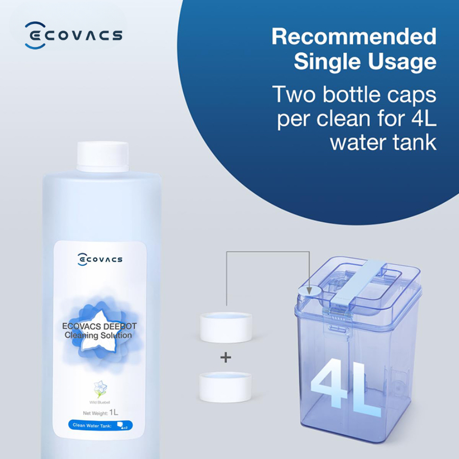 (Chính hãng) Nước lau sàn chuyên dụng cho robot hút bụi Ecovacs (1L) – Hàng nhập khẩu chính hãng