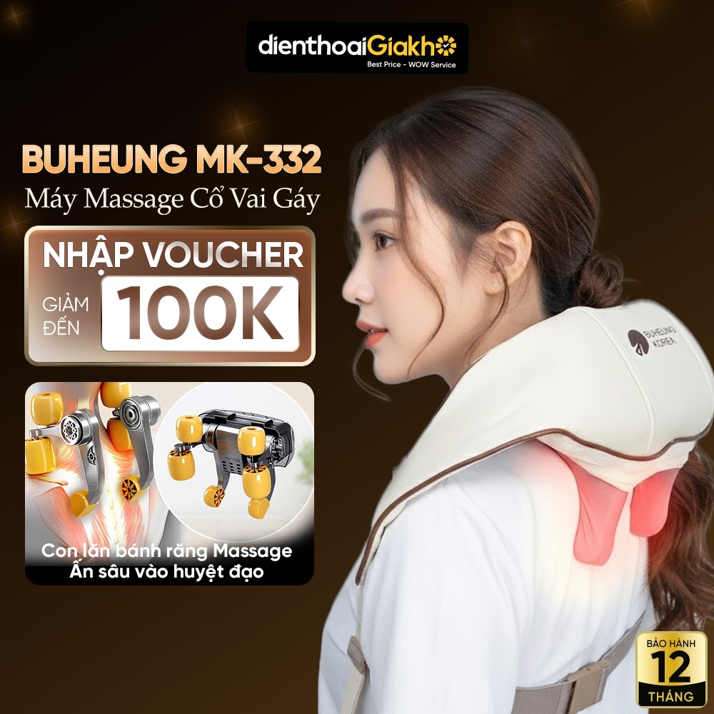 Máy Massage Cổ Buheung MK-332 – Đai Massage 6 Chế Độ Rung, Dùng Pin Sạc ...