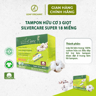 Tampon hữu cơ Silvercare 100% cotton độ hút ẩm cao và thông thoáng tốt