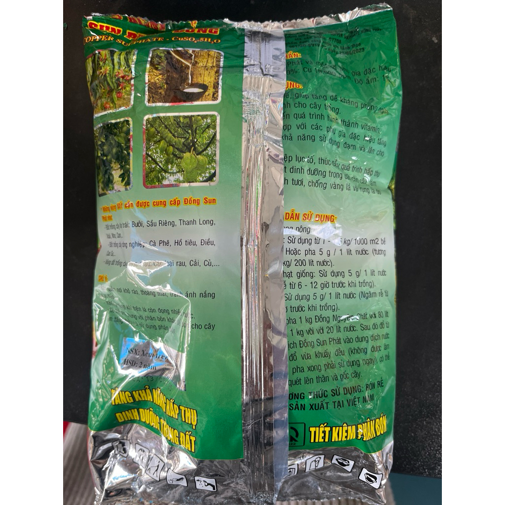 Đồng sun phát ( CuSO4) 99% pha booc đô -Đồng nguyên chất Tẩy rong rêu, phòng nấm bệnh- Gói 1kg