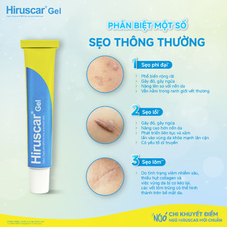 Bộ 2 Gel Hiruscar cải thiện sẹo vừa, sẹo lõm, sẹo thâm Hiruscar 5g
