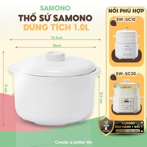 Thố Sứ Nồi Nấu Chậm Samono SW-SC10 dung tích 1 Lít - thố lẻ thay thế
