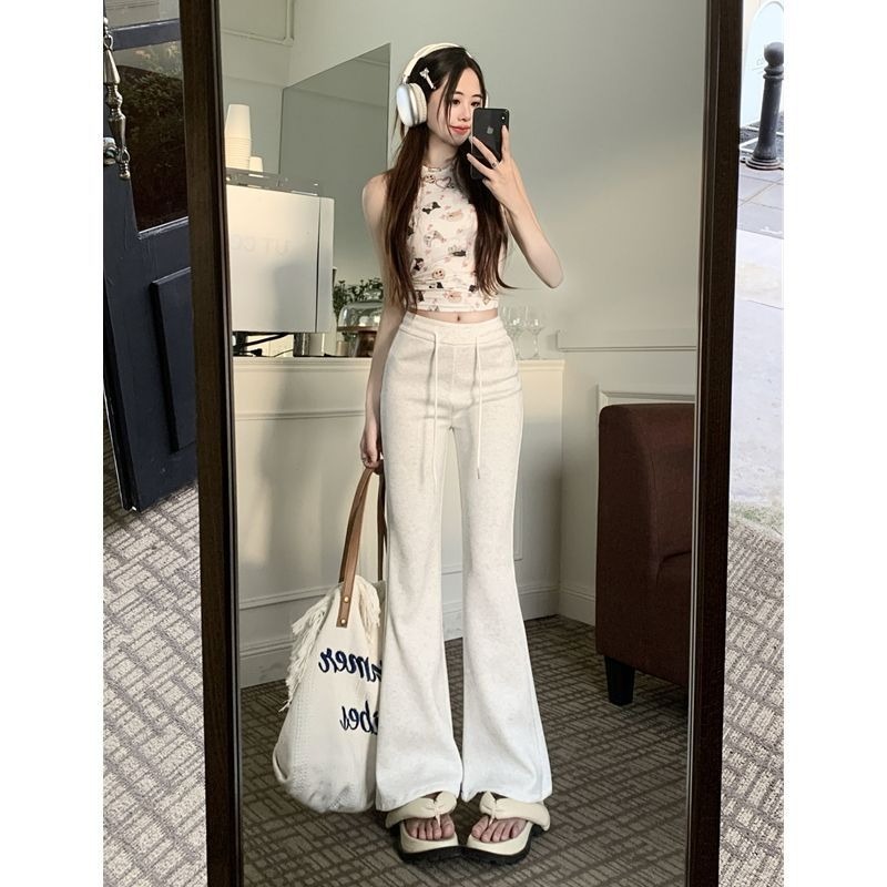 Quần Nỉ Ống Loe Nữ Lưng Cao Cạp Chun Nâng Mông Ôm Đùi Quần Nỉ 2 Da Bigsize Ống Loe Tôn Dáng BEU