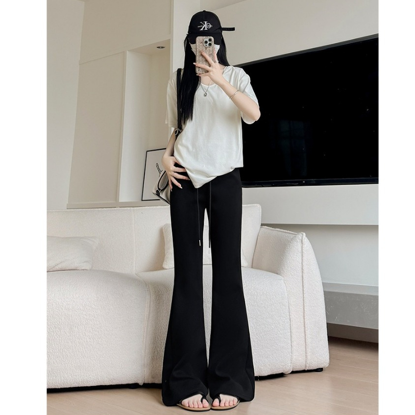 Quần Nỉ Ống Loe Nữ Lưng Cao Cạp Chun Nâng Mông Ôm Đùi Quần Nỉ 2 Da Bigsize Ống Loe Tôn Dáng BEU