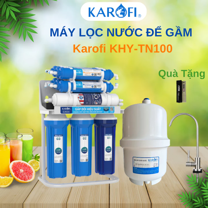 Máy Lọc Nước Để Gầm Karofi KHY-TN100 Chính Hãng, 10 Cấp Lọc RO, Lọc Sạch, Bổ Sung Khoáng, Nước Uống Trực Tiếp