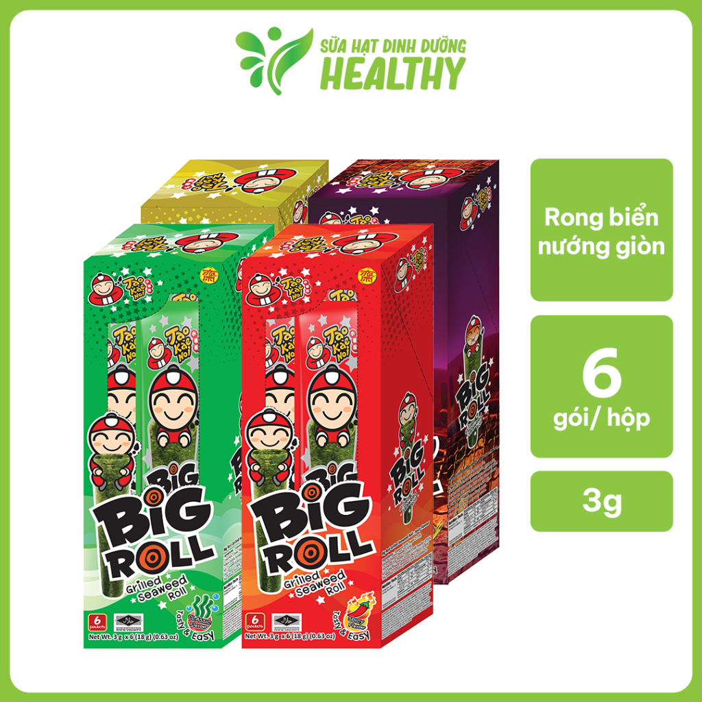[HỘP LẺ 6 GÓI] Snack Rong Biển Taokaenoi BIG ROLL 6 Gói Phiên Bản Giới ...