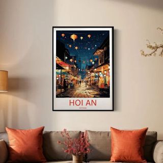 Tranh treo tường hình phố Hội An BH177 - Tranh Treo Decor, Trang Trí Nhà Homstay, Quán Cafe, Nhà Hàng
