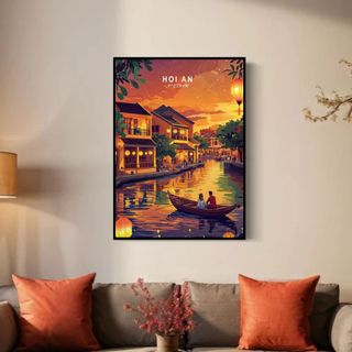 Tranh treo tường hình phố Hội An BH177 - Tranh Treo Decor, Trang Trí Nhà Homstay, Quán Cafe, Nhà Hàng