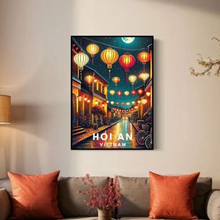 Tranh treo tường hình phố Hội An BH177 - Tranh Treo Decor, Trang Trí Nhà Homstay, Quán Cafe, Nhà Hàng