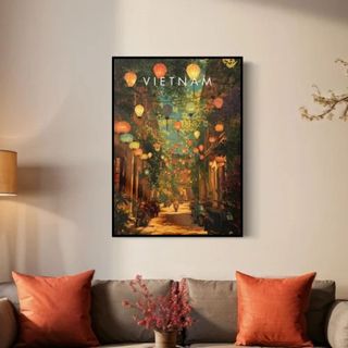Tranh treo tường hình phố Hội An BH177 - Tranh Treo Decor, Trang Trí Nhà Homstay, Quán Cafe, Nhà Hàng